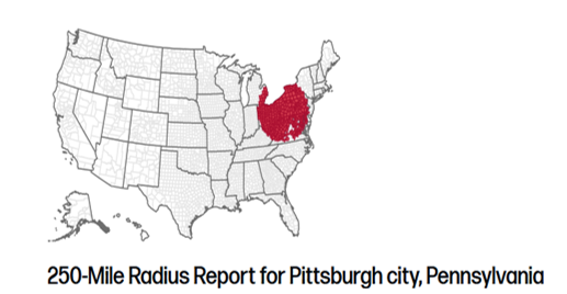 Pittsburgh Service Radius